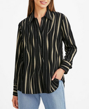 Black & Beige Striped Shirt