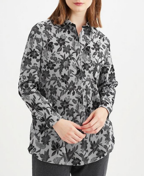 Black & White Floral Shirt