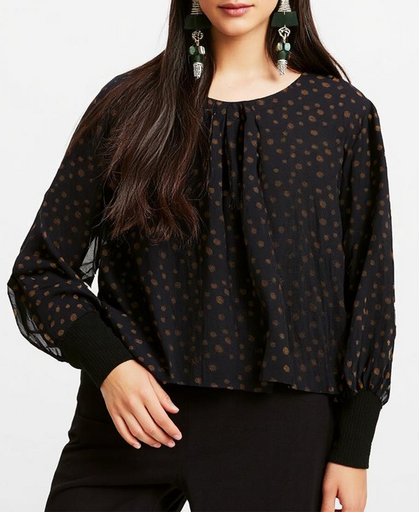 Gold Polka Dot Top