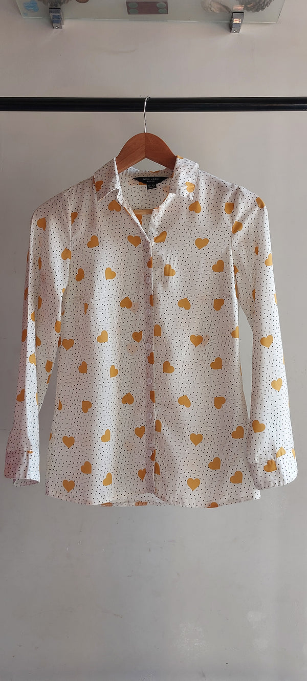 White Polka Dot Heart Shirt