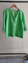 Green V-Neck Button Shirt