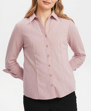 Baby Pink Print Button Shirt