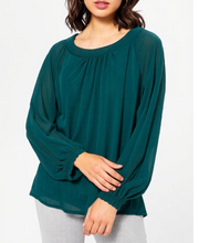 Teal Sheer Sleeve Shirt