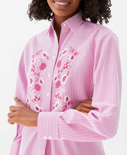 Red & White Striped Flower Shirt