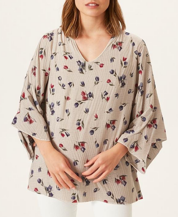Floral Scoop Neck Shirt