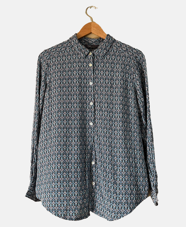 Geometric Mosaic Button Shirt
