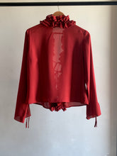 Burgundy Ruffle Detail Top