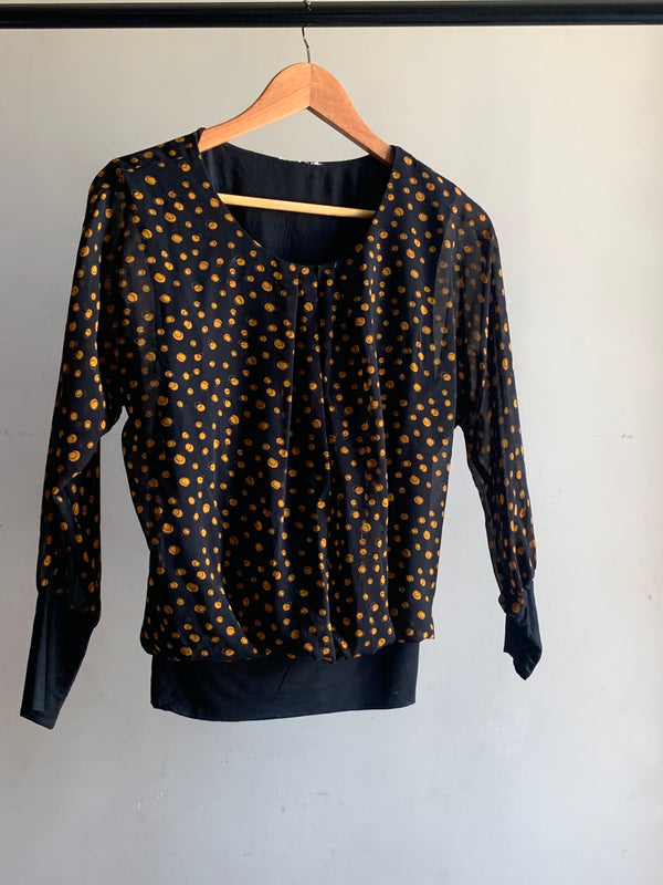 Gold Polka Dot Top