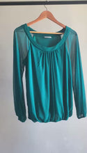Teal Sheer Sleeve Shirt