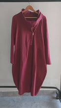 Burgundy Cowl Neck Dress