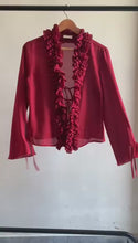 Burgundy Ruffle Detail Top